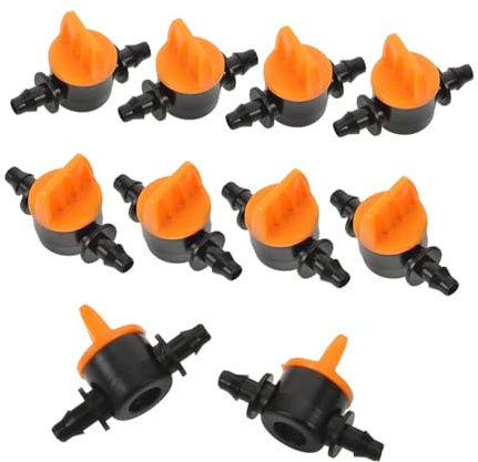 Sosoport Lot de 10 Vannes de Réglage d'eau Mini 4/7 Mm en Plastique Abs pour Irrigation Goutte à Goutte Jardin Balcon Contrôle Précis Débit Adaptable