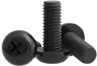 WUSHADEHANS Tornillos de plástico, 50 Tornillos M2 .5 con Ranuras en Cruz Nailon Negro(4mm,M2x50Pcs)