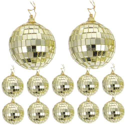 LIFKOME 12 Pezzi Palline Appendibili Specchio da Decorazioni Natalizie Albero con Effetto Riflettente per Feste e Matrimonio Palle Discoteca Resistenti in Vetro per Addobbi e Fotografia