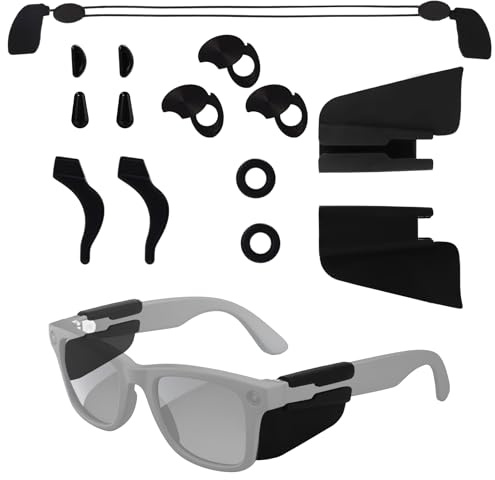 Sinbana Accessori Occhiali Intelligenti per Ray-Ban Meta Wayfarer/Headliner/Skyler, Includono Naselli, Copri Lenti, Supporti Auricolari, Protezioni Laterali e Cinturino Occhiali, per Un Utilizzo Saldo