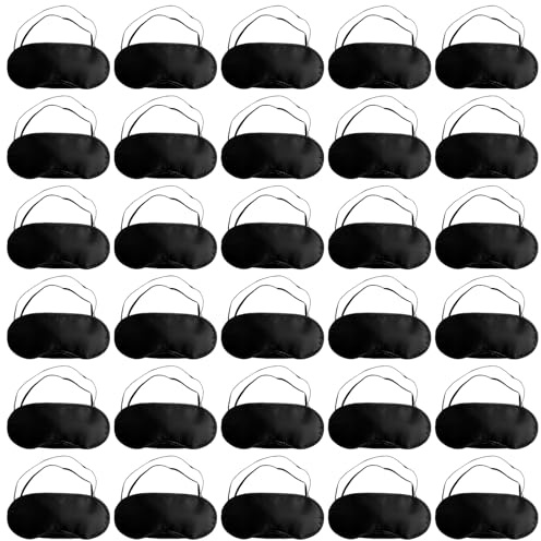 30 st bandagerad ögonmask, sömnmask med justerbara remmar, ultramjuk nattmask, ventilerande, sovmask, för hem, flygplan, tåg, resor