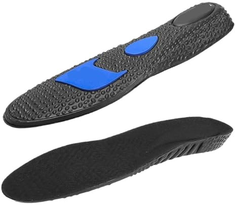 Svart luftkudde stötdämpning höjd ökade innersulor sport löpning fötter minnesskum skor dyna andningsbara innersulor (2,5 cm EU 37-38)