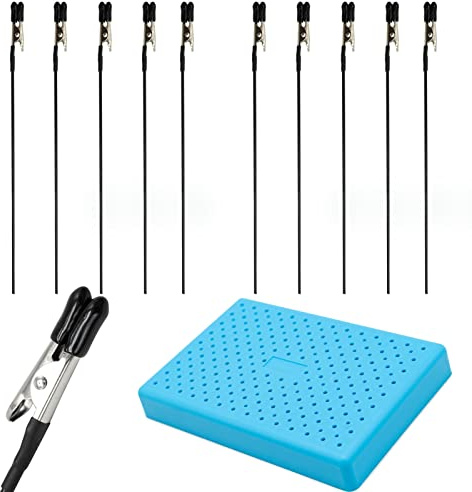 Model Building Accessories, Model Painting Tool Stand and Crocodile Clip and Clamp Sleeves Spray Paints, Paint Stand Base, Metal Wire Crocodile Clips, Tail Clips for Hobby Modelling - Pack of 10 Clips