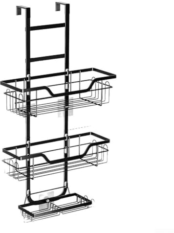 Étagère de salle de bain à suspendre avec crochets et adhésifs, 3 niveaux résistant à la rouille, étagère de douche en acier inoxydable 304 avec porte-savon, montage mural facile sans perçage