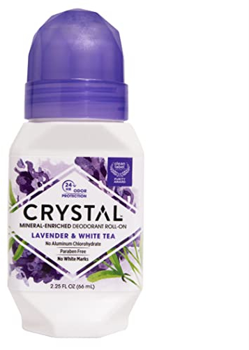 Crystal Déodorant corporel Crystal Essence - Applicateur à bille - Parfum de lavande et de thé vert - 66 ml