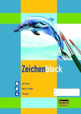 5 Zeichenblöcke / 10 Blatt je Block/Malblock DIN A3 / 120g/m²
