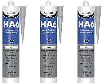 3X Bond It Grey HA6 RTV Silicone Sealant Marine Aquarium Safe Water Fish Tank