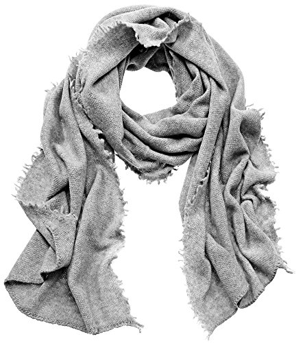 Eagle Products Damen XL Schal/Strickschal/Wollschal/Stola/Strickstola aus 100% Geelong Lammwolle hellgrau