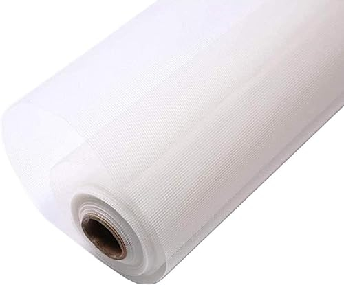 Loboo Idea Warehouse Fenstergitterrolle, 120 cm x 9 m, Fiberglas-Sieb, Ersatznetz für DIY-Projekte (129 cm x 9 m, weiß)