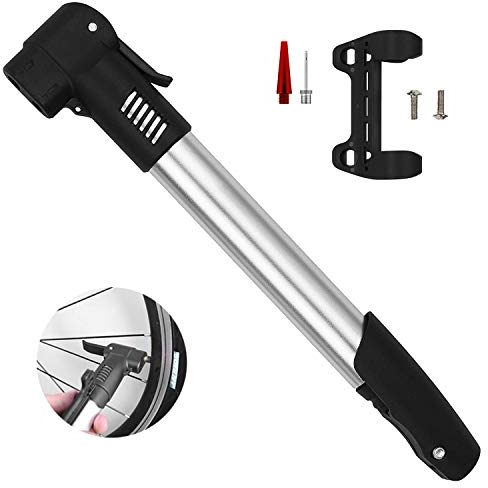 Mini Fahrradpumpe Alloy Minipumpe Kleine Tragbare Handpumpe Leichte Bicycle Pump Compakt Bike Pump Schnell und Einfach zu Bedienen, für Mountainbikes Rennrad E-Bike MTB - Alle Ventile (Schwarz)