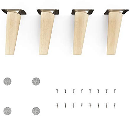 Sossai piedini per mobili in legno di faggio naturale CLIF ROUND HMF2 altezza 12 cm rotondi design inclinato per tavoli vetrine armadi