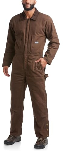Bass Creek Outfitters Mens Coveralls - Water Resistant Long Sleeve Work Wear Jump Suit Insulated Coveralls for Men, Size Large, Brown