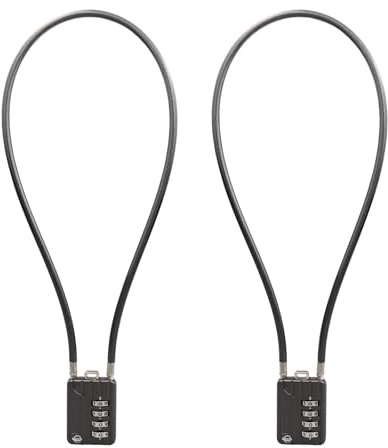 SISAV Cadenas à combinaison à 4 chiffres avec câble robuste de 50cm/20pouces pour casier de gymnase scolaire,casque,classeurs,boîte à outils,valise,sac à dos,noir gun 2 Pièces