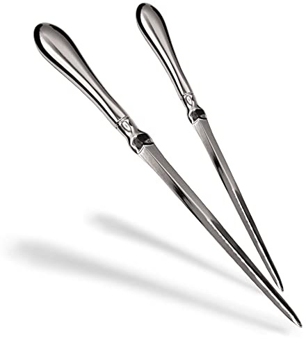 Ovanliga skrivbord silver brevöppnare kniv – slät metallpläterad kuvertöppnare – ergonomiskt rundat handtag för komfort – hem och kontor brevtillbehör – 1 pack