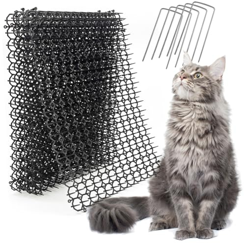 Ley's 10 Pack Scat Mat for Cats, 16 X 13 in Digging Deterrent for Dogs, Cat Deterrent with Spikes Outdoor & Indoor, Anti Cat Mat for Yard, Garden Fence Animal Barrier
