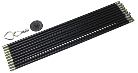 Garden Mile Set di 12 barre di scarico universali resistenti per la pulizia degli scarichi, kit professionale per la pulizia degli scarichi con trivella, stantuffo e doppia vite senza fine, 9 m, per