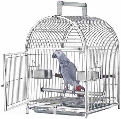 Vogelkäfig Reise-Papageienkäfig, Geschenk für Vogelliebhaber Käfige Großraumvogel Papageien gehen hinaus, um die Edelstahl-Vogelkäfige und Stifte zu beobachten