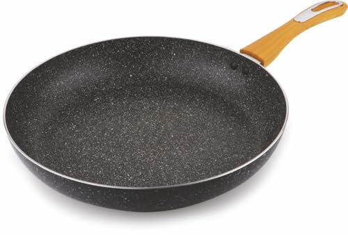 NovatoStar Frying Pan Non-Stick, Induction Fry Pan, Scratch Resistant 6+ Sizes (Wooden Handle, 22cm)