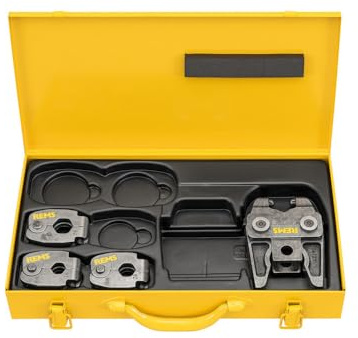 Rems Pressringe S Set (M 15+18+22 Z8, mit Zwischenzange, Stufenlos schwenkbar, im Stahlblechkasten) 574615 R