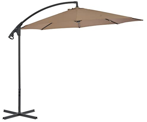 Higsose Ombrellone Da Giardino 3x3x2,6 m Ombrelloni Da Terrazzo Ombrelloni Giardino Ombrellone Da Balcone Con Telo Ombrelloni Da Esterno Antivento Grigio talpa