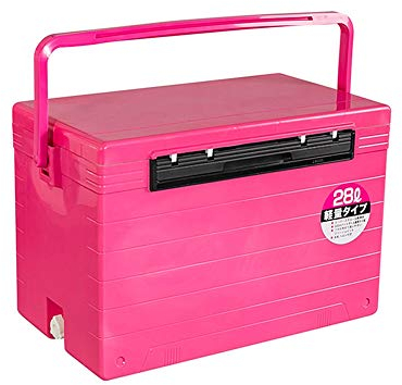 Isolierte Angelbox mit Sitz, 42 l, großes Fassungsvermögen, Angelausrüstung, Zubehör – hält EIS bis zu 120 Stunden (Farbe: Pink)