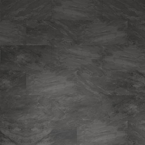 ARTENS - PVC Bodenbelag - Click Vinyl-Fliesen NEW ZEIA - Vinylboden - Intenso - Marmoreffekt - Dunkelgrau - L.61 cm x B.30,5 cm - Dicke 4,5 mm - 1,49 m²/ 8 Fliesen - Belastungsklasse 33