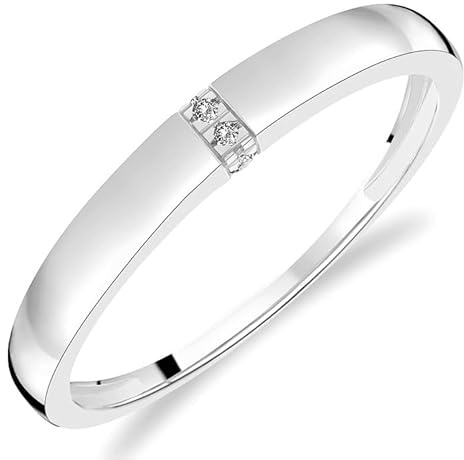 Damen-Ring aus 375er Gold mit 4 weißen Diamanten
