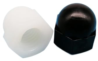 5/10/50 Stück M3 M4 M5 M6 M8 M10 M12 Schwarz Weiß Nylon Kunststoff Sechskant Sechskant Hutmutter Kappe Dekorative Abdeckung Kuppelmuttern (Color : White, Size : 50pcs M6)