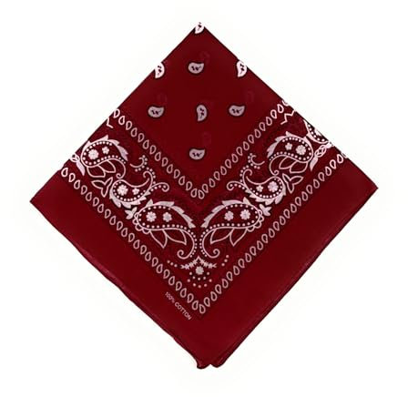 stylx Schals & Tücher Bandana Halstuch Bikertuch Nickituch Kopftuch Baumwolle Mundschutz Piratentuch ideal für Karneval Fasching Karnevalskostüm Hund Hundehalsband Hundetuch (bordeauxrot)