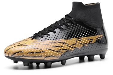 DREAM PAIRS Chaussures de Football pour Hommes Crampons à Lacets Confortable et Durable Chaussures d'entraînement Professionnel,Size 39,Noir Marron,SDSS2401M