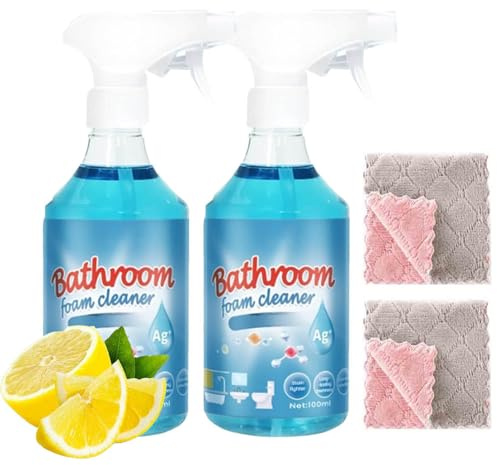 Bolac Bathroom Cleaner,Bolac Bathroom Foam Cleaner,Bathroom Descaler Cleaner,Multi Function Rinse Free Cleaning Spray,Foam Cleaner for Oil Stains,Bathroom,Pipes,Glass,Scale,Water Stains (2PCS)