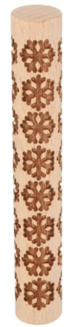 sourcing map Wood Clay Roller 10cm Snowflake Pattern Rolling Pins Wood Rollers Pottery Tools Wood Grain Texture Rollers for Clay Baking Dough Playdough DIY