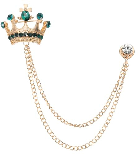 PATIKIL Broche à Chaîne Suspendue Couronne pour Femmes Hommes | Broches de Costume en Strass, Broches de Cristal de Mode pour Vêtements Robe Bouquet Manteau Chapeau Sac