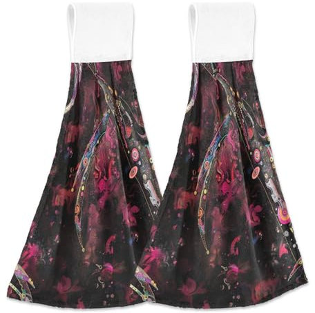 Amooorous Scythe of Death Hand Towel with Hanging Loop Bathroom 2 Pcs Guest Hand Towels for Bathroom Decorative Dish Towels