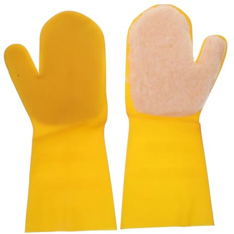 CANIGHT Swimming Pool Cleaning Mitts 2 Pack Heat Resistant Latex Spa Aquarium and Pond Cleaning