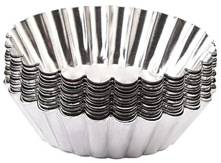 Alipis 20pcs 7x2cm Egg Tart Mold and Cone Cake Mold Cups Flat Tinplate Metal Baking for Jelly Cupcake Baking Reusable Cake Decorating Tools for Home