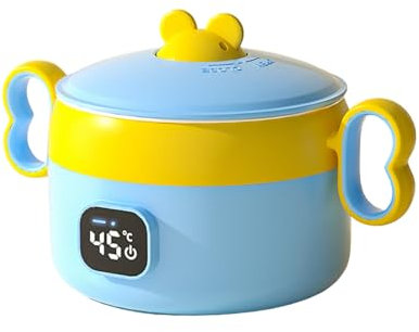 Sxhlseller Aliments électriques Réchauffeurs Bol Aliment et Soupe Réchauffeur, Acier Inoxydable Automatique à Température Constante Chauffage Réchauffeur, Boîte à Lunch à