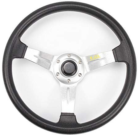 Drift Lenkrad mit Schnellverschluss, Sport-Lenkrad Golf Modified Racing Lenkrad 14 Zoll 320 mm Aluminium(Silver)