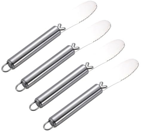 CIYODO 4piezas Raspador Para Hornear Espátula Resistente Al Calor Para Repostería Antiadherente Mango Ergonómico Unidades Plateadas