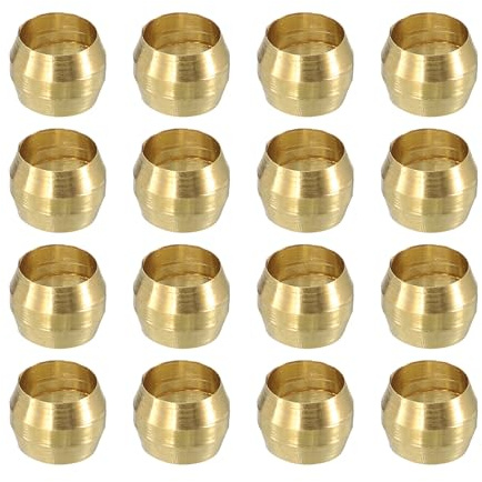QUARKZMAN 30 Pz Adatto per Tubo OD 4mm (3/16) Manicotto a Compressione Ottone Ghiera Raccordo Compressione Ottone per Tubo Acqua Olio Aria