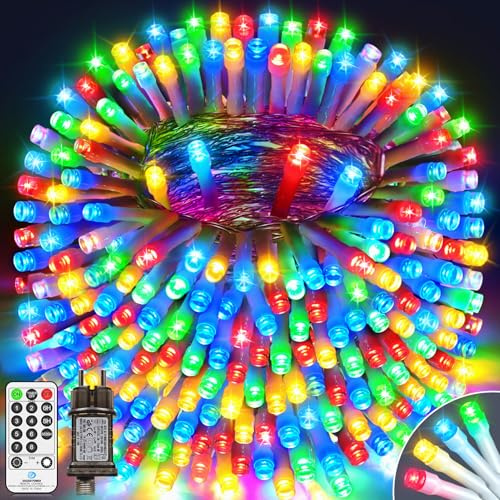 LYNNON 30m 1000 LED Lichterkette Außen Bunt Lichterkette Outdoor Wasserdicht 8 Modi mit Fernbedienung und Timer, Lichterkette Innen für Party Hochzeit Ostern Garten Balkon Weihnachtsbaum deko