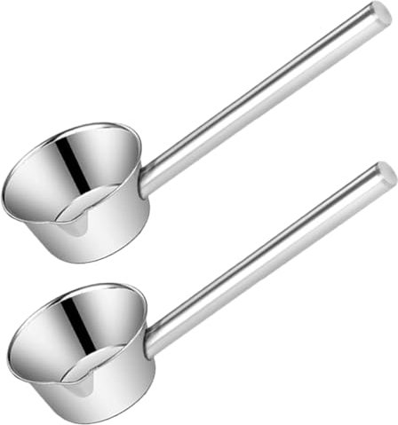 MUCKLILY 2pièces Louche Eau Longue Manche Inox Bec Verseur Ustensile Cuisine Inox Souple Ergonomique Pour Jardin Restaurant Hôtel Service