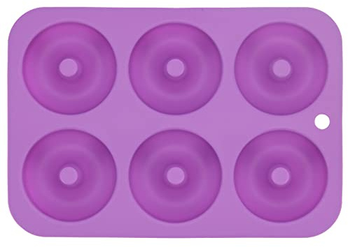ANKROYU Silicone Donut Stampo Baking Padanio Premium Grade non tossico 6 Cavabilità Donut Maker per ciambelle fatte in casa Choti cioctini Facile per lavastoviglie Freezer Freezer (Viola)