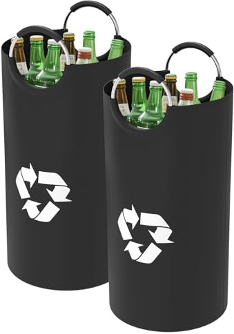 2Pcs Recycling Bin for Kitchen Home, Bottle Collector Basket, Deposit Bottle Collection Bag, Kitchen Recycling Bin Organizer for Bottles Cans Glass Plastice Cartons