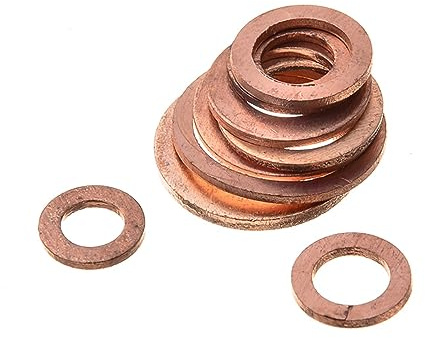 300/280/200/100 Pezzi rondella di Tenuta in Rame Guarnizione Solida Tappo Coppa Olio for Barca Anello Piatto Strumento(200Pcs M5-M14)