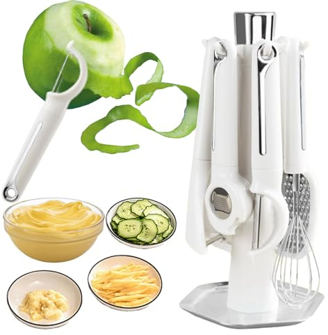 Kitchen Utensils | Sieve Sifter with Stand,Includes Bottle Opener, Peeler, Grater, Whisk and Sifter for Home Kitchen