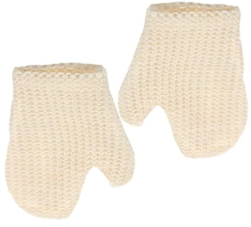 INOOMP 2 Stück Sisal Badehandschuhe Peeling Badetuch Körperreinigungstuch Massagehandschuhe Waschhandschuh für Dusche und Körper Peeling Scrub Handschuhe für Spa und Reise