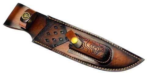 Zuoeay Handcrafts Leather Knives Sheath Knives Holder For Compacts Fixed Outdoor Hand Stitched Water Resistant Design Leather Cutter Sheath