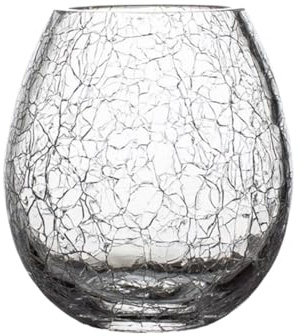 Dh2yjnbf3 Bicchieri da bere colorati fatti a mano con effetto crackle, bicchieri 10,5 once in cristallo spesso senza piombo for feste in casa, bar(Transparent)