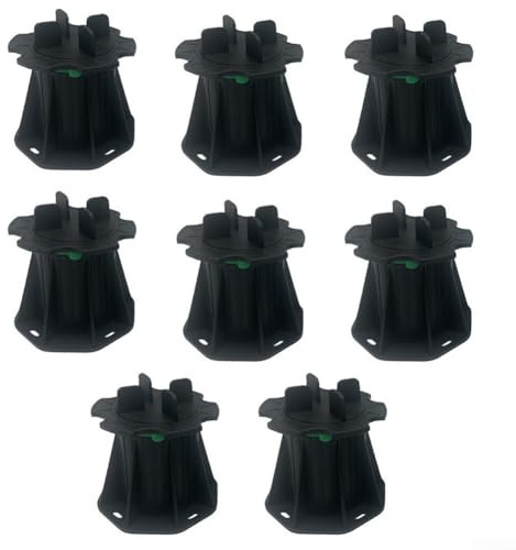 Autilyshop Supporti regolabili in plastica per pavimentazione esterna, 80 mm fino a 108 mm, altezza 3 mm, in polipropilene, colore nero